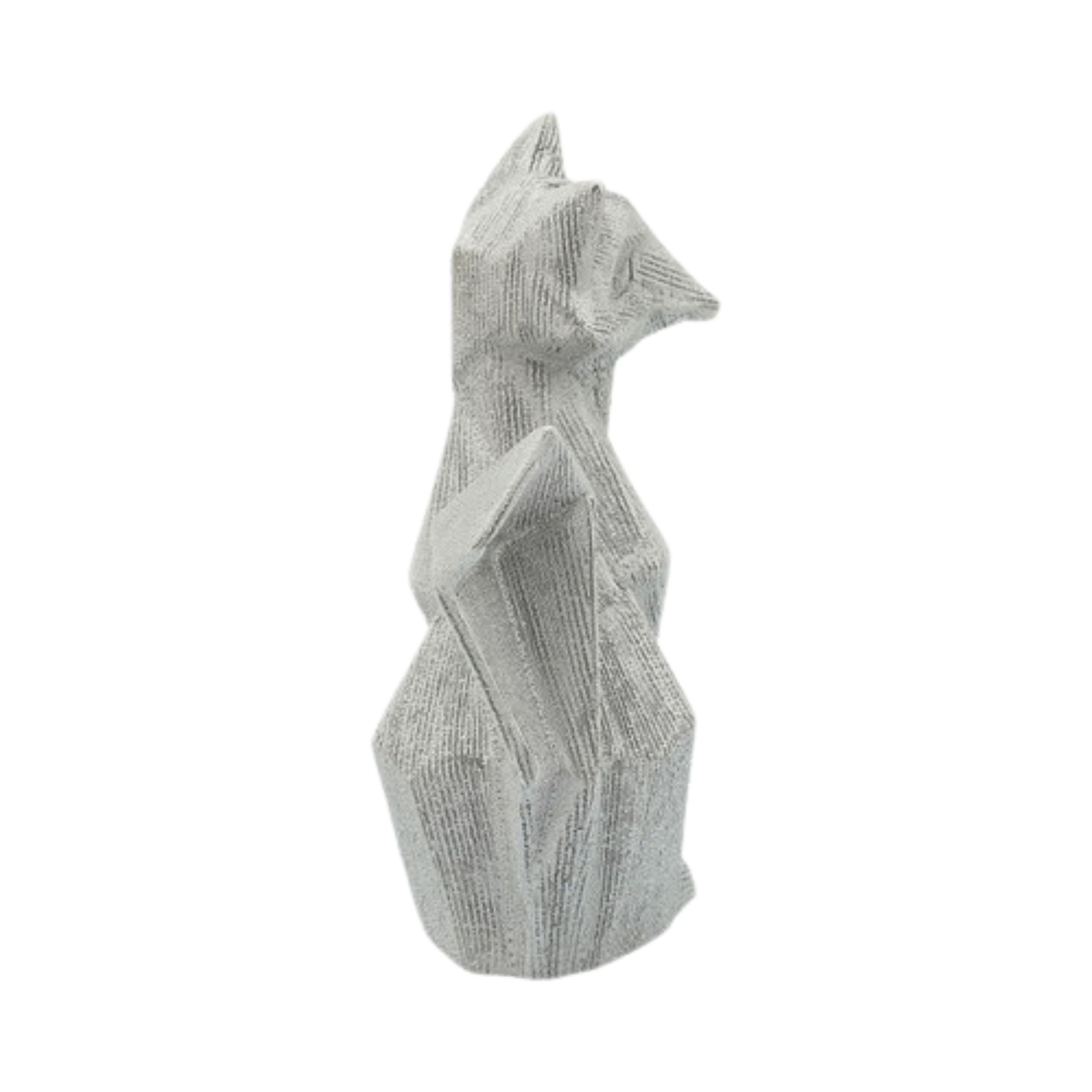 Beaded Fox Ceramic Figurine - Silver 14809-05