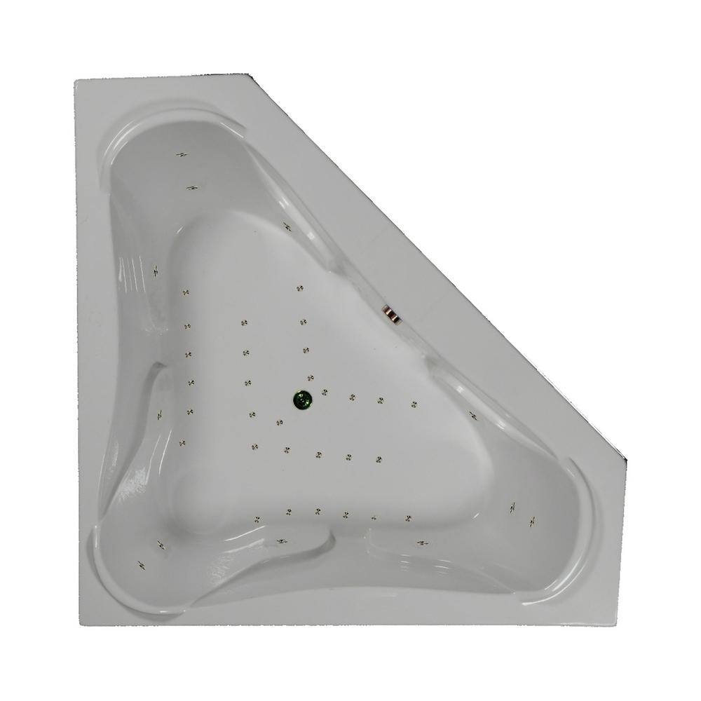 Comfortflo 72 in. Corner Drop-in Air Bathtub in White A7272 White