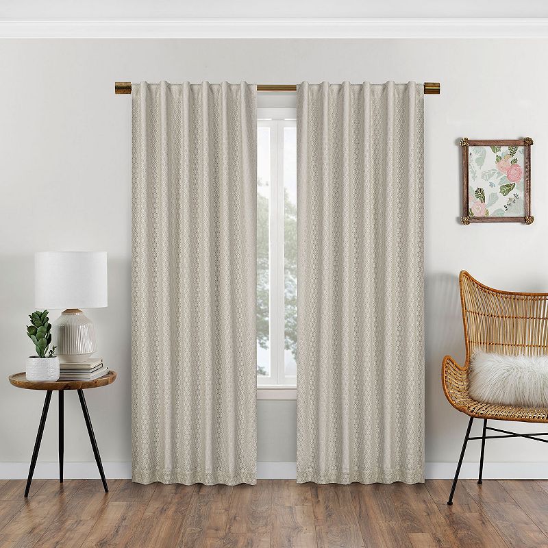 eclipse Absolute Zero Nora Crochet 100% Blackout 1-Panel Window Curtain