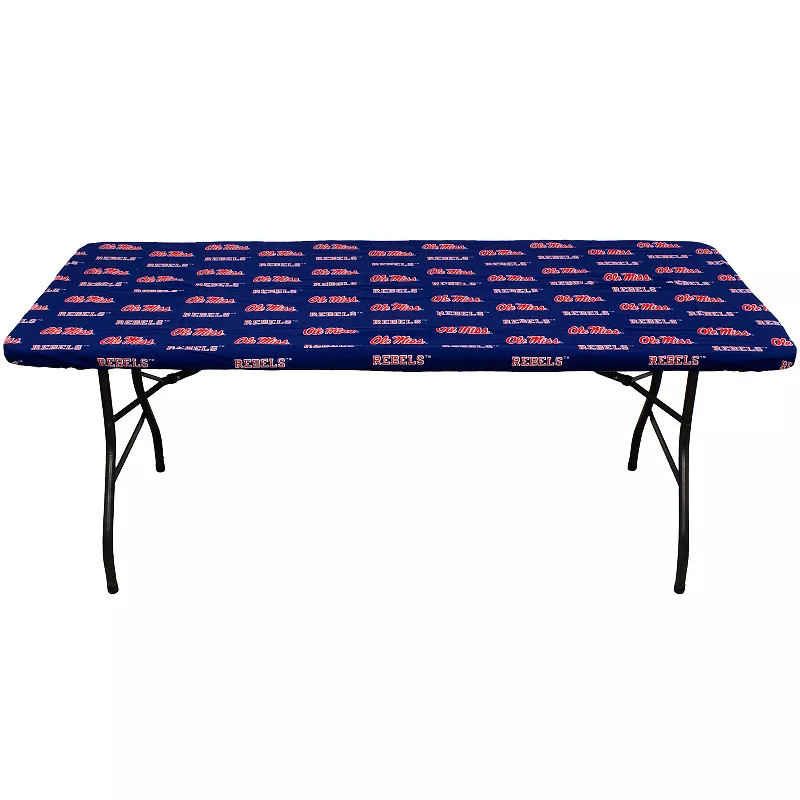 NCAA Ole Miss Rebels Tailgate Fitted Tablecloth， 72 x 30