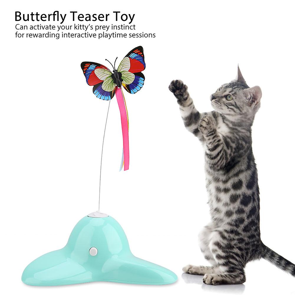 Cat Tease Toy Rotating Luminous Butterfly Rotating Electric 360 Rotary Cat Teaser Toy