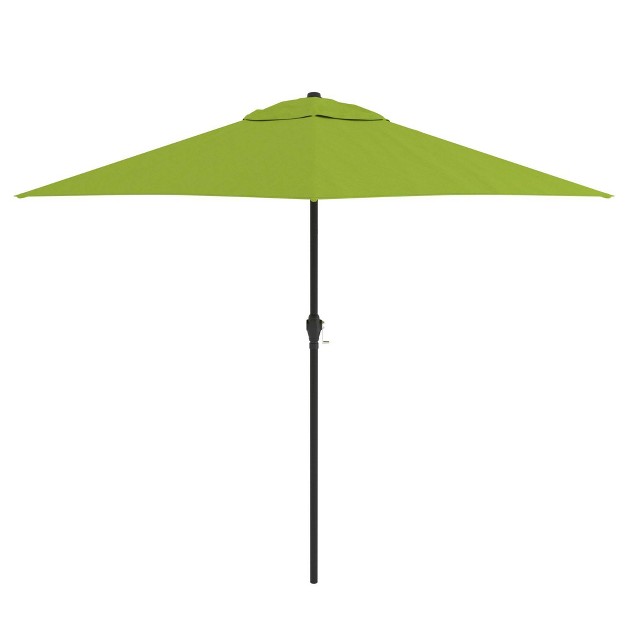 9 x27 X 9 x27 Steel Market Polyester Patio Umbrella With Crank Lift And Push button Tilt Lime Green Astella