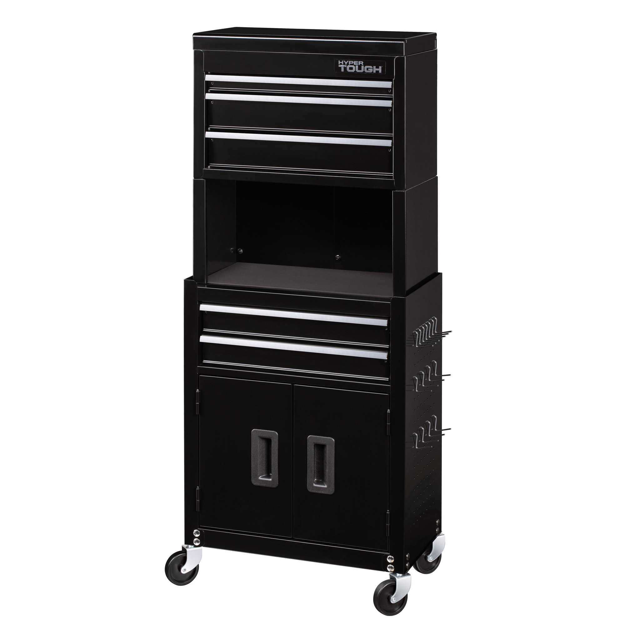 Hyper Tough 20-In 5-Drawer Rolling Tool Chest and Cabinet Combo with Riser， W20CMB5R