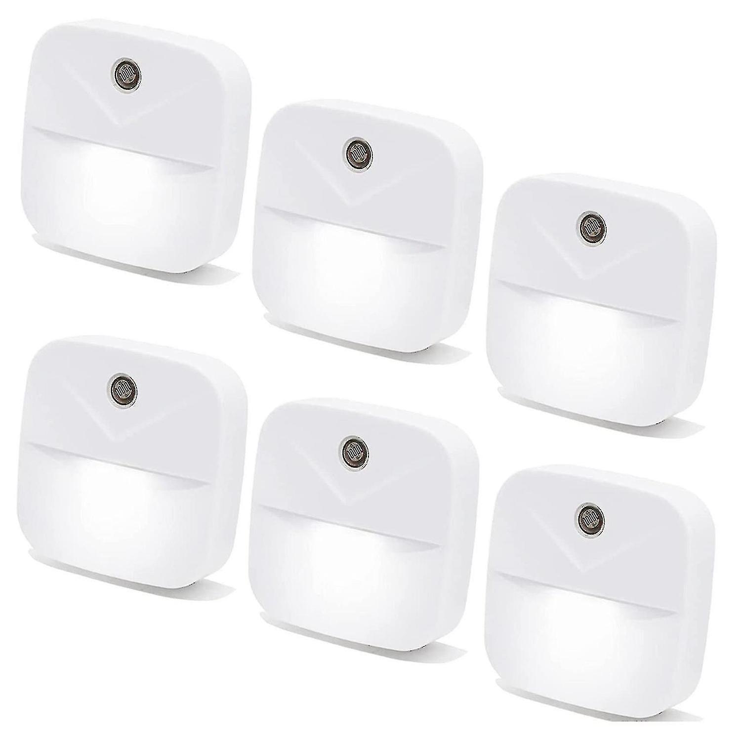 6 Pack Led Night Light Plug In， Smart Nightlights With Dusk Eu Plug