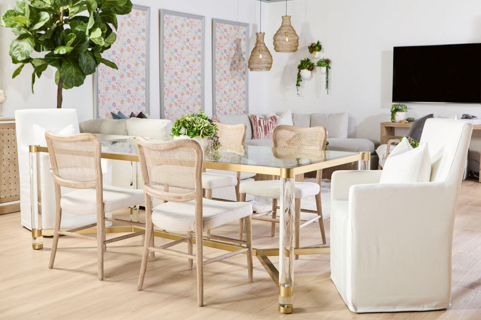 Shelter Slipcover Arm Chair with Casters   Transitional   Dining Chairs   by Essentials for Living  Houzz