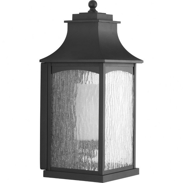 Progress Lighting Maison 1 light Outdoor Wall Lantern In Black With Seeded Glass Shade