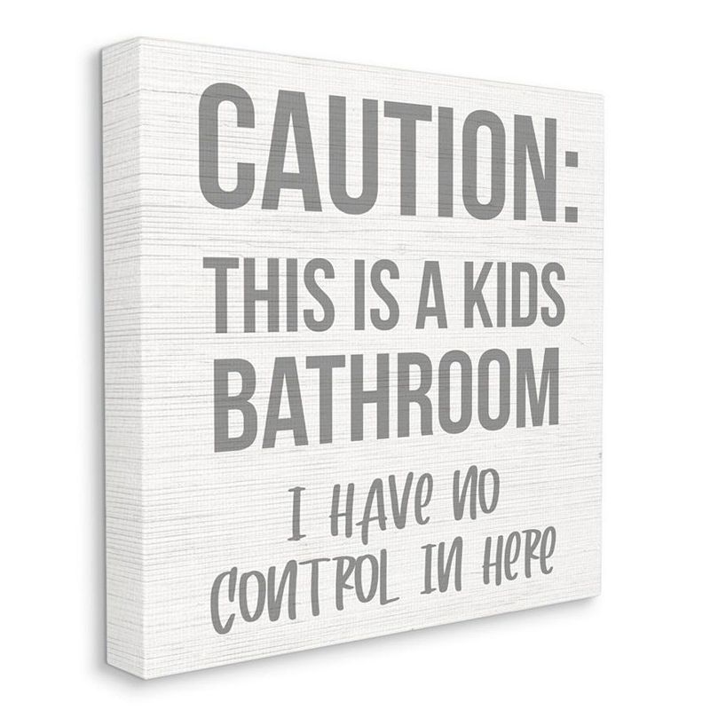 Stupell Home Decor Caution Kids Bathroom Canvas Wall Art