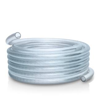 Alpine Corporation 12 in. I.D. x 100 ft. Clear Braided High Pressure Heavy Duty Reinforced PVC Vinyl Tubing for All Applications VR012