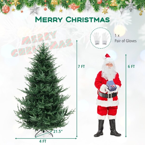 Artificial Christmas Tree with Branch Tips and Warm White LED Lights