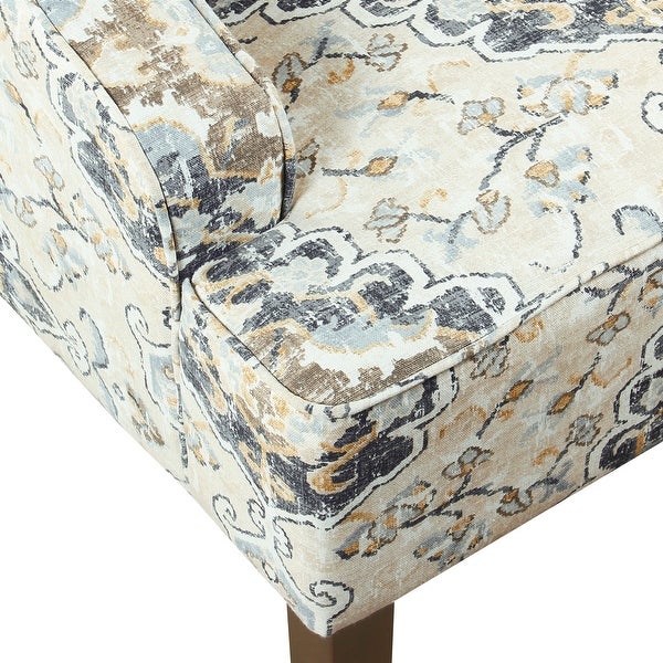 Porch and Den Holman Medallion Pattern Upholstered Swoop Armchair