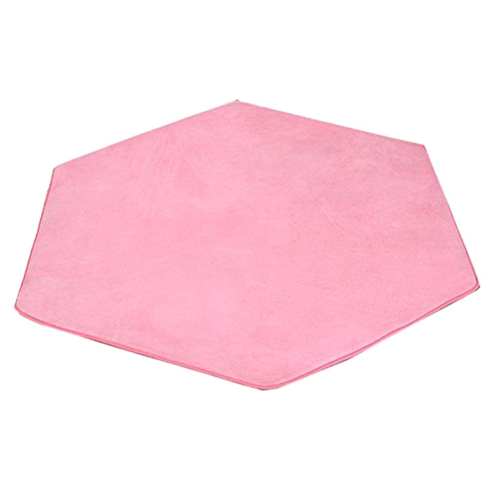 Pink Hexagon Rug Play Mat | Plush Carpet For Princess Tent For Kids Toys For Indoor Or Outdoor, 55.12 .24inch