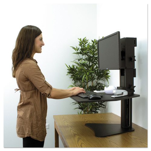 Victor High Rise Standing Desk Workstation， 28w x 23d x 15.5h， Black (DC300)