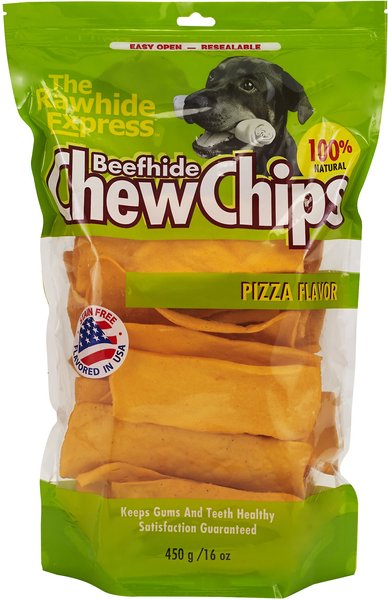 The Rawhide Express Beefhide Chew Chips Pizza Flavor Dog Treats