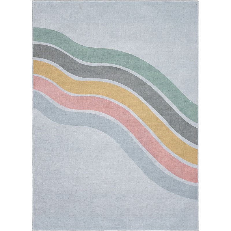 Well Woven Curved Rainbow Rug