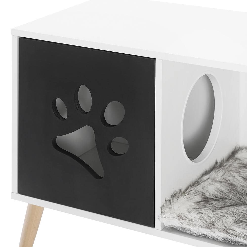 Sam's Pets Convertible 22 in. Black and White Cat Tree End Table SP-CT1265BW