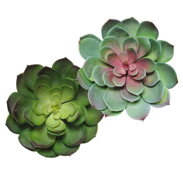 Large Green Red Artificial Lotus Succulent Stem Plant Greenery Pick Spray Branch 8.5in