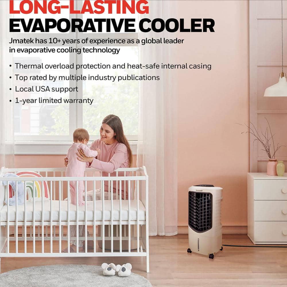 Honeywell 200 CFM 3 Speed Portable Evaporative Air Cooler Quiet Low Energy Compact Spot Fan and Humidifie