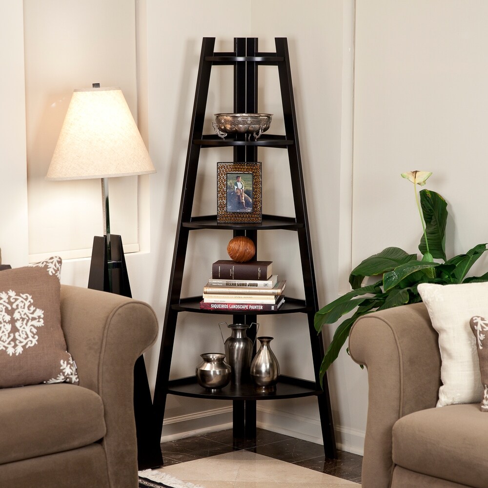 Danya B. 5 Tier Corner Ladder Display Bookshelf