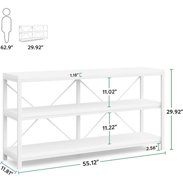 Sofa Table， 3 Tiers Console Table， Narrow Long Sofa Table