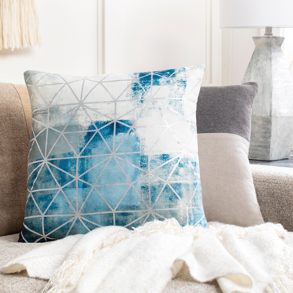 Artistic Weavers Aisha Blue Sky Abstract Geometric Throw Pillow