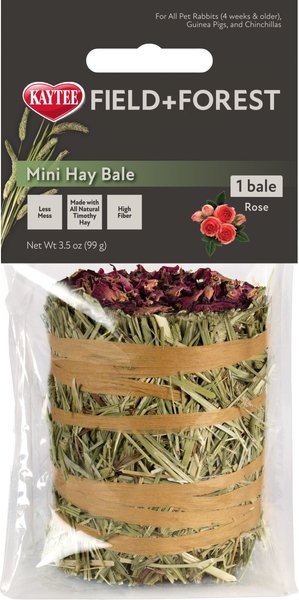 Field+Forest by Kaytee Mini Hay Bales Rose Small Pet Hay， 3.5-oz bag