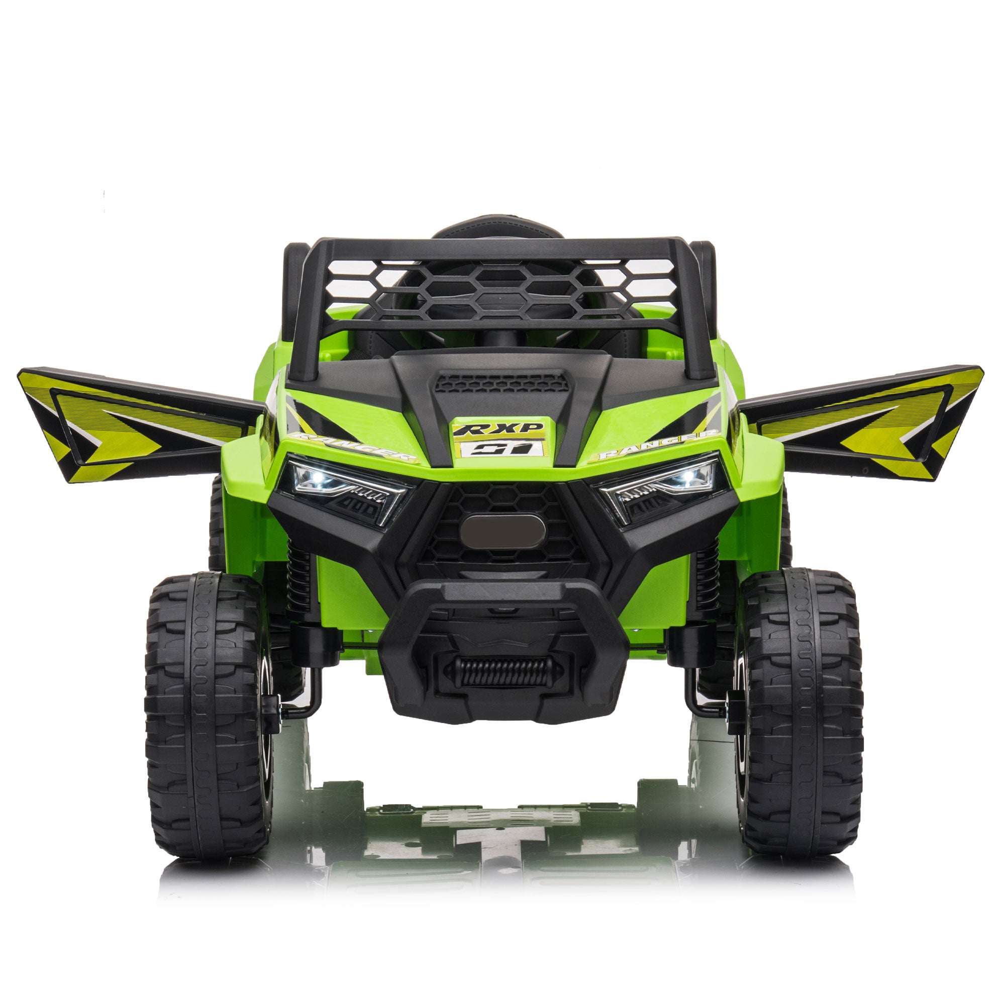 12 V ATV Quad Powered Ride-On for 3 to 6 Years Old, Kids Battery Powered Electric Vehicle with LED Lights-Green