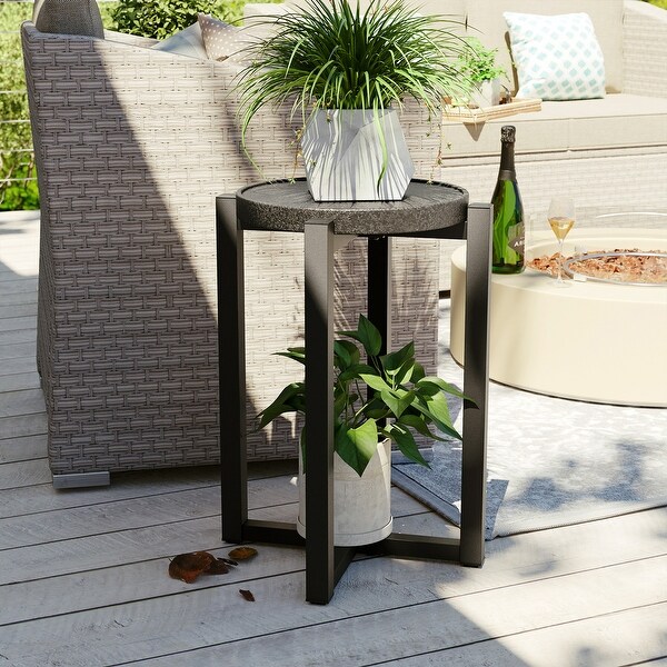 COSIEST Outdoor Round End Table