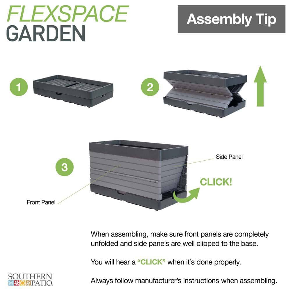 Southern Patio FlexSpace 22 in. x 11 in. x 13 in. Gray Resin Modular Raised Garden Bed HDR-076650