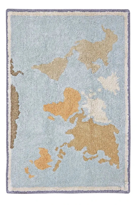 Mini Worldmap Washable Rug