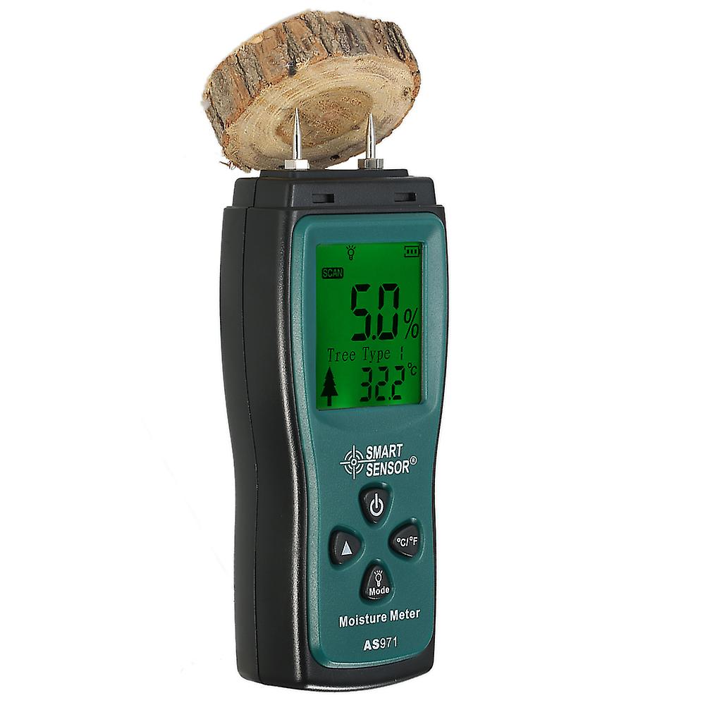 Smart Sensor Handheld Mini Wood Moisture Meter Digital Lcd Lumber Damp Meter Detector Tester 2 Pin Probe Range 2%70% No.315024