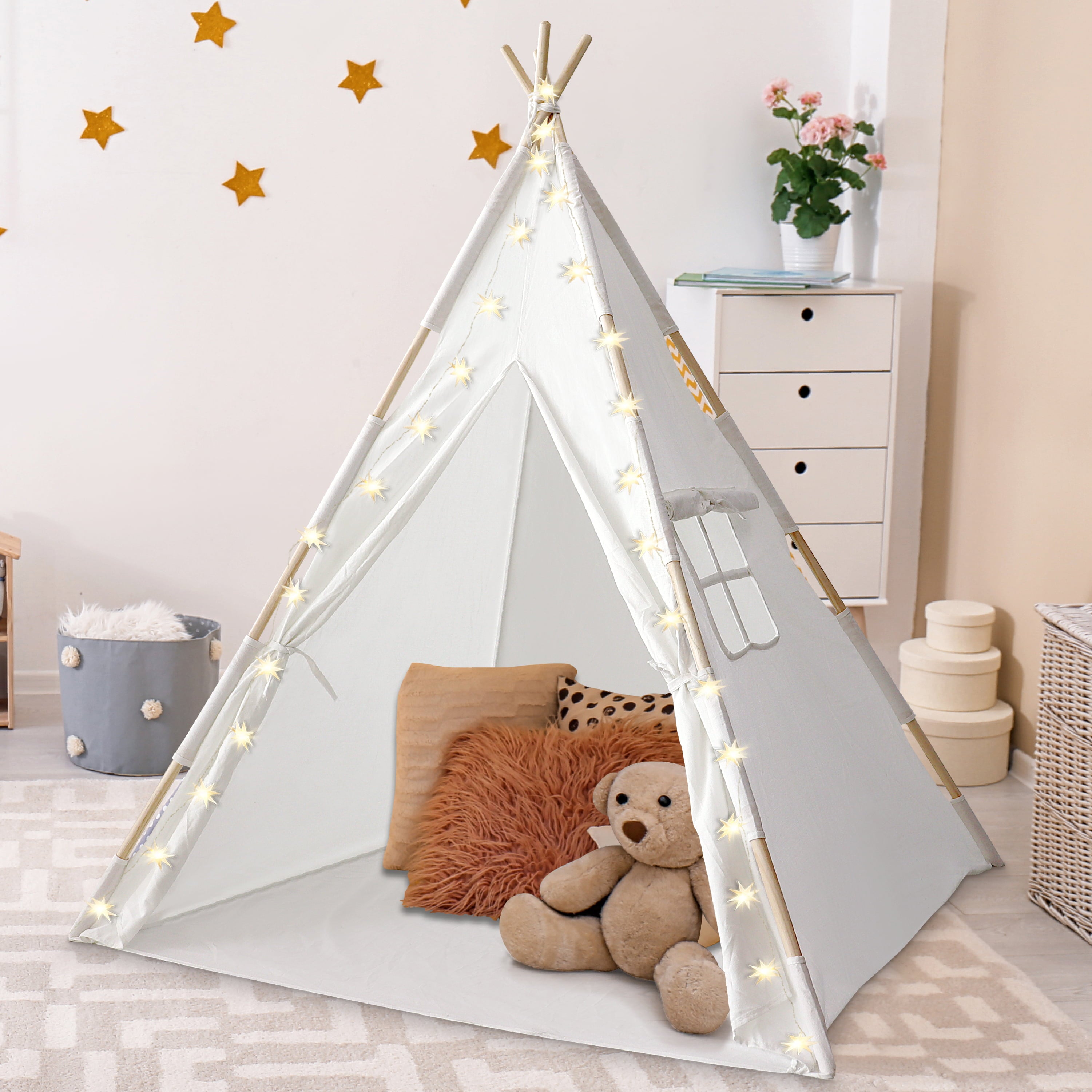 Orian Kids Teepee Tent Playhouse With LED Lights Fairytale Teepee