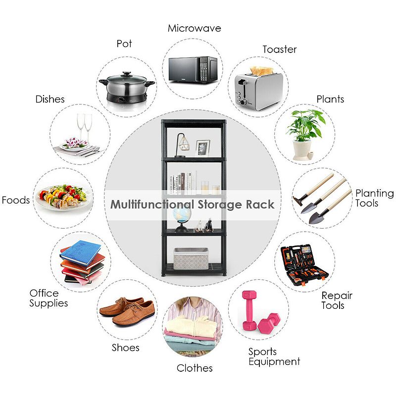 5-tier Storage Shelving Freestanding Heavy Duty Rack