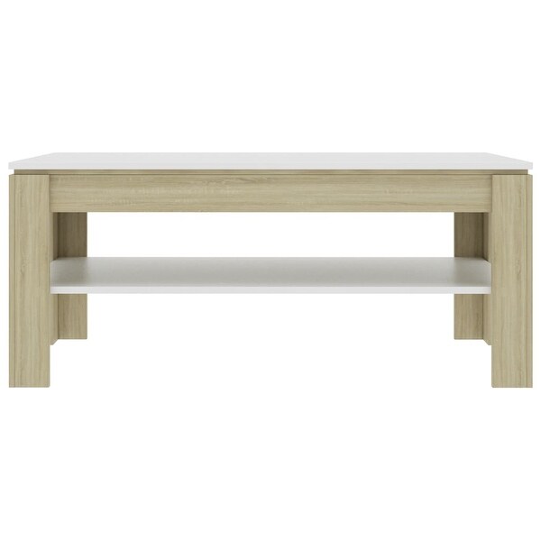 Coffee Table White and Sonoma Oak 43.3