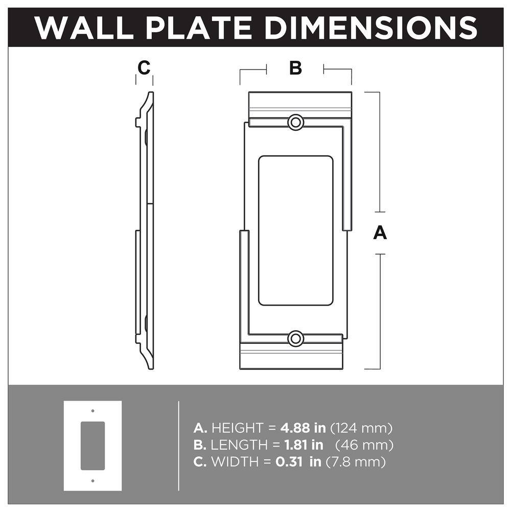 Hampton Bay Derby Pure White 1-Gang Custom Single DecoratorRocker Wall Plate (3-Pack) W45983C-PW-K3