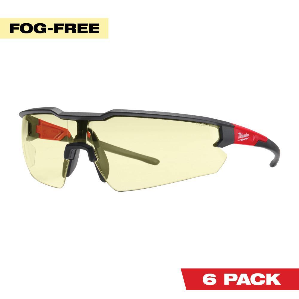 MW Safety Glasses with Yellow Fog-Free Lenses (6-Pack) 48-73-2102X6