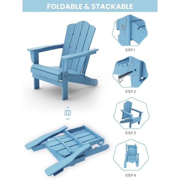 Classic Plastic Folding Outdoor Adirondack Chair Set Of 2