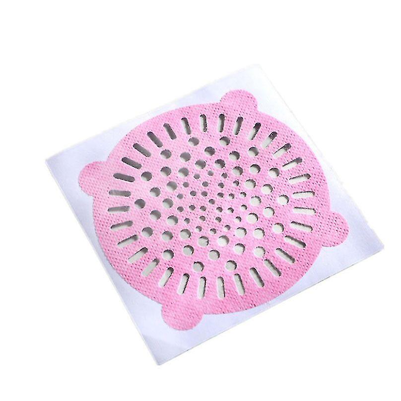 Disposable Floor Drain Sticker Sewer Anti Blocking Toilet Bathroom Hair Filter，pink