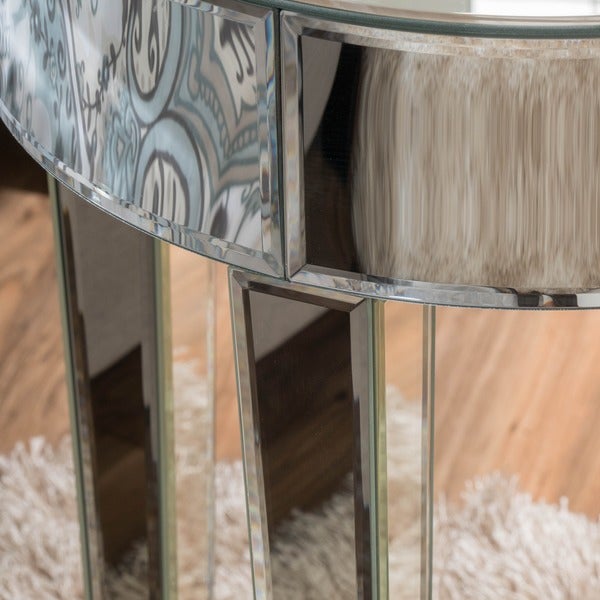 Normandie Mirrored Round End Table by Christopher Knight Home