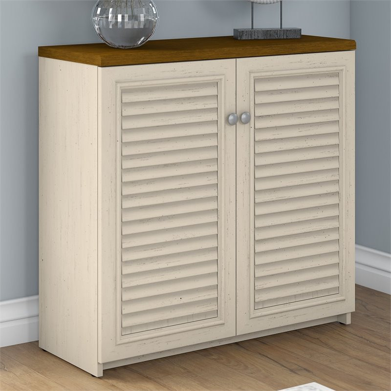 Fairview Small Storage Cabinet with Doors in Cape Cod Gray   Engineered Wood   Transitional   Accent Chests And Cabinets   by Homesquare  Houzz