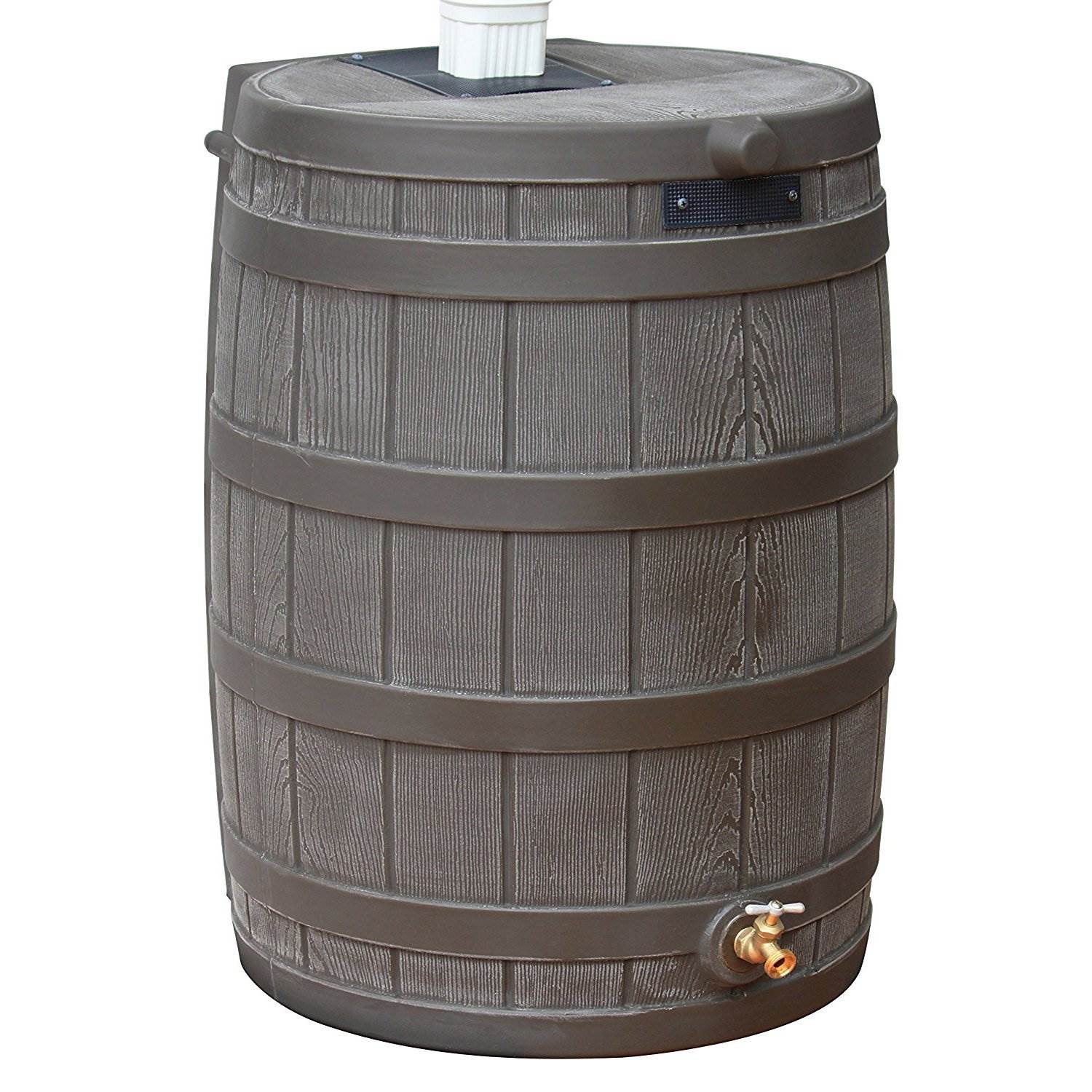 Good Ideas Rain Wizard 50 Gallon Rain Barrel Water Collector， Oak (2 Pack)