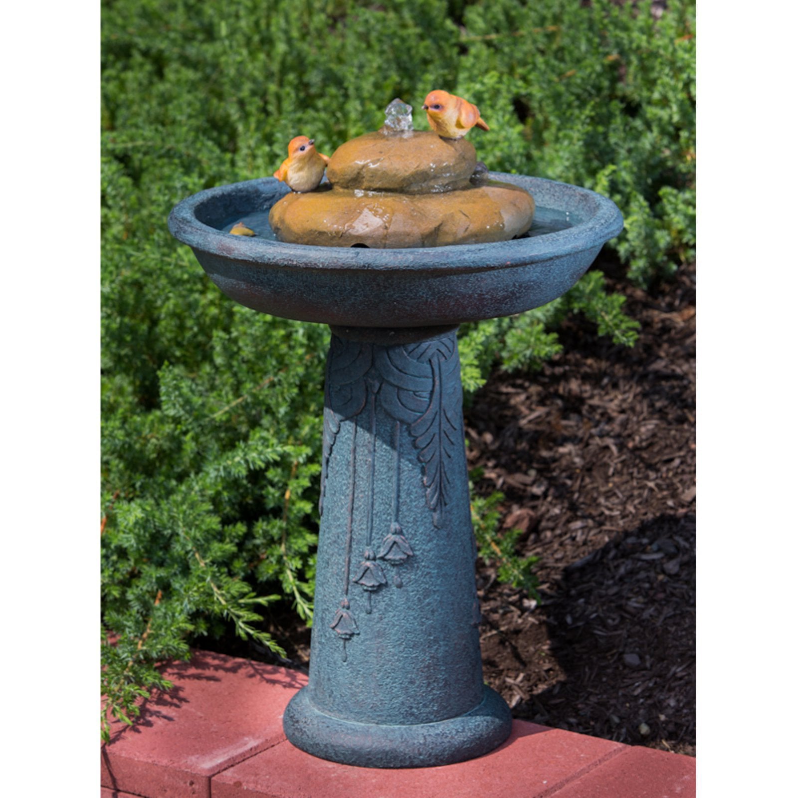 Alfresco Home Bird Bath Outdoor Fountain