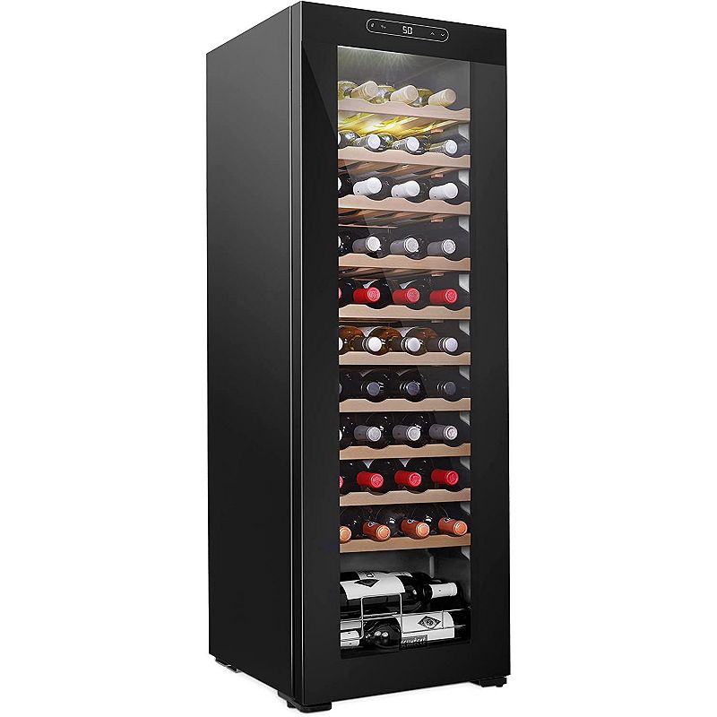 44-Bottle Wine Cooler， Freestanding Wine Fridge with Lock