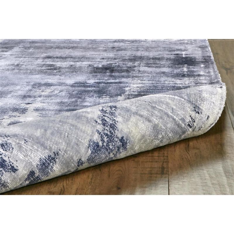 Weave and Wander Cashel Blue Abstract Watercolor Area Rug