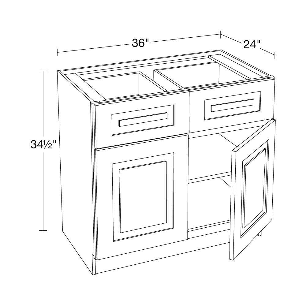 Home Decorators Collection Grayson 36 in. W x 24 in. D x 34.50 in. H in Mythic Blue Plywood Shaker Stock Assembled Base Kitchen Cabinet B36-GMB