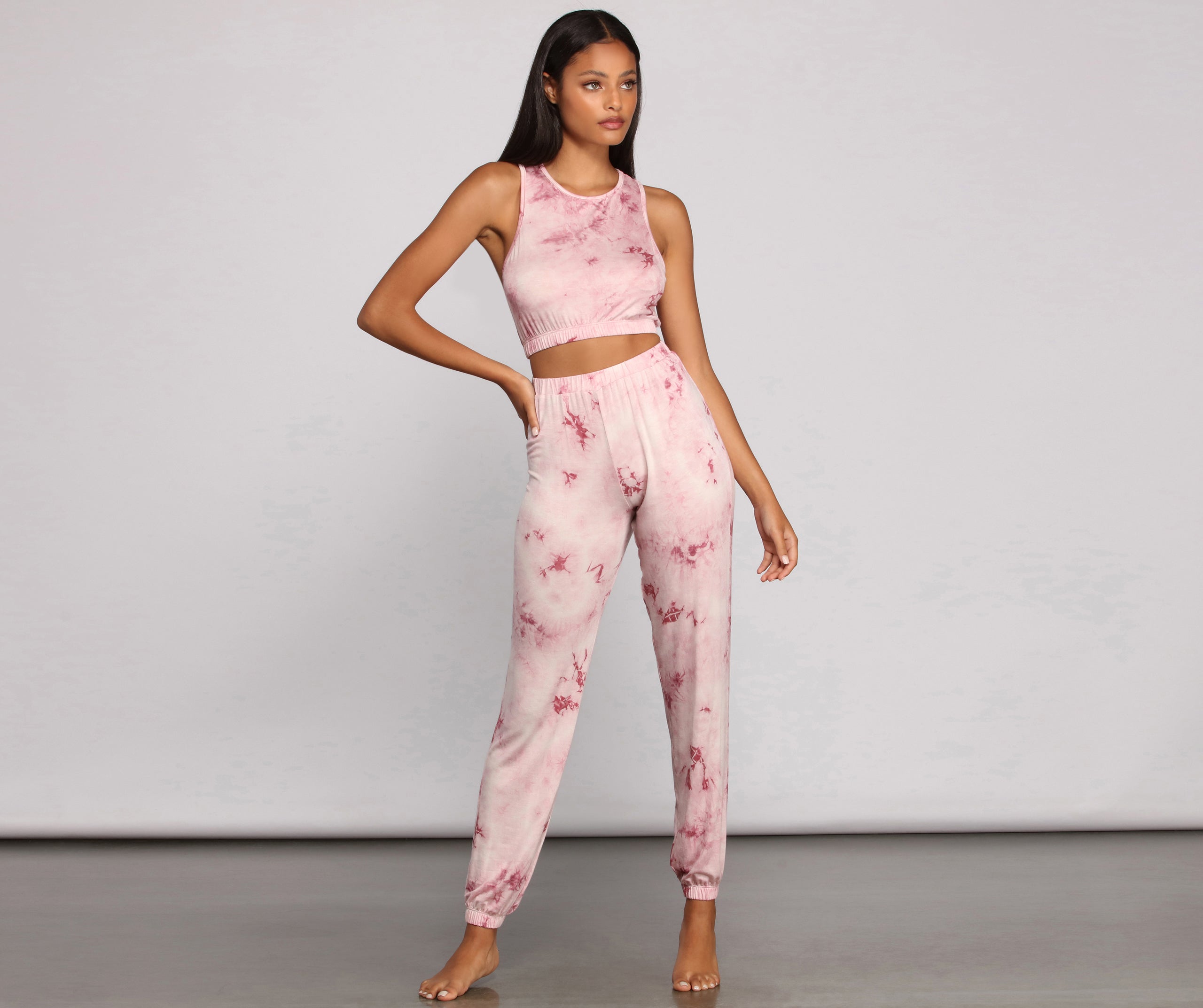 Pop Of Retro Tie Dye Pajama Crop Top