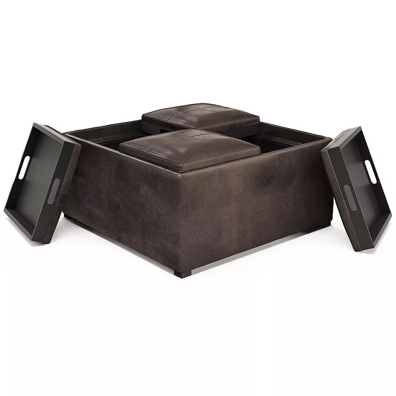 Simpli Home Avalon Coffee Table Storage Ottoman