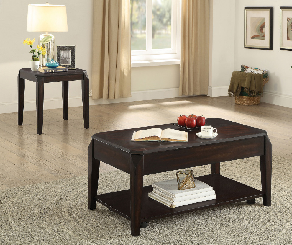 Baylor Lift Top Coffee Table With Hidden Storage Walnut   Modern   Coffee Tables   by Modon  Houzz