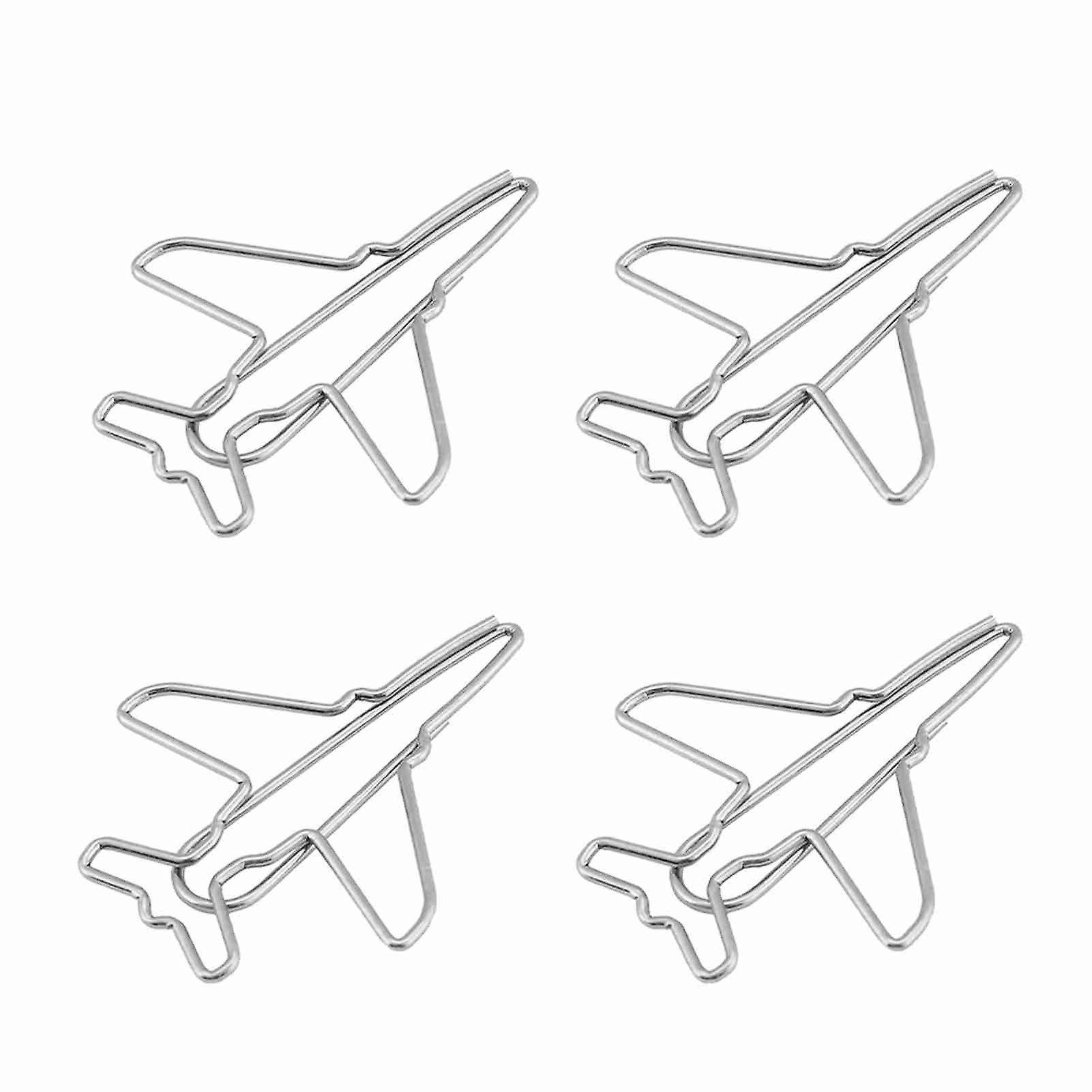 10pcs Airplane Shape Paper Clips Bookmark Marking Document Organizing Clip Stationery Supplies