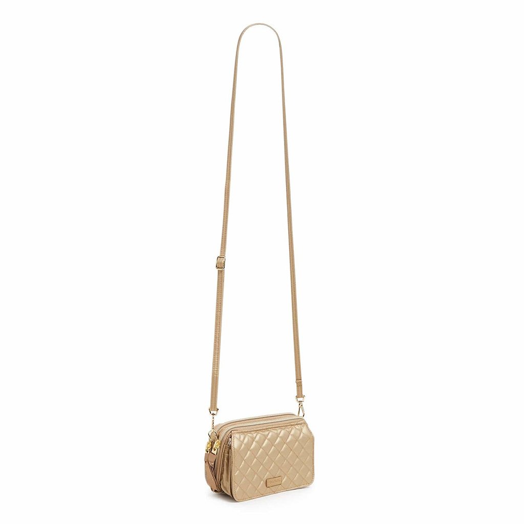 Vera Bradley  Rfid All In One Crossbody Bag In Champagne Gold Pearl