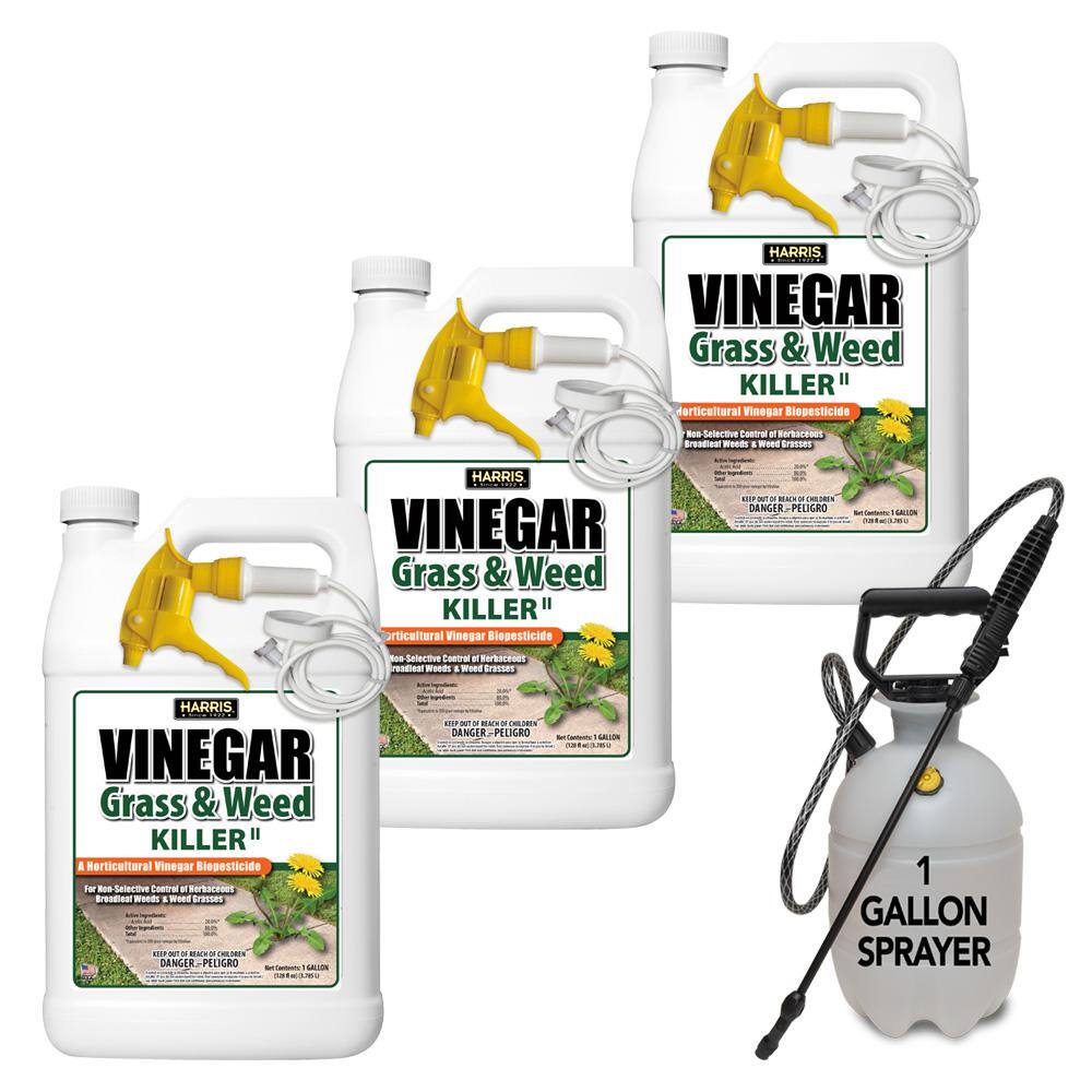 Harris 1 Gal. 20% Vinegar Weed Killer (3-Pack) and 1 Gal. Tank Sprayer Value Pack 3VWEED128TANK